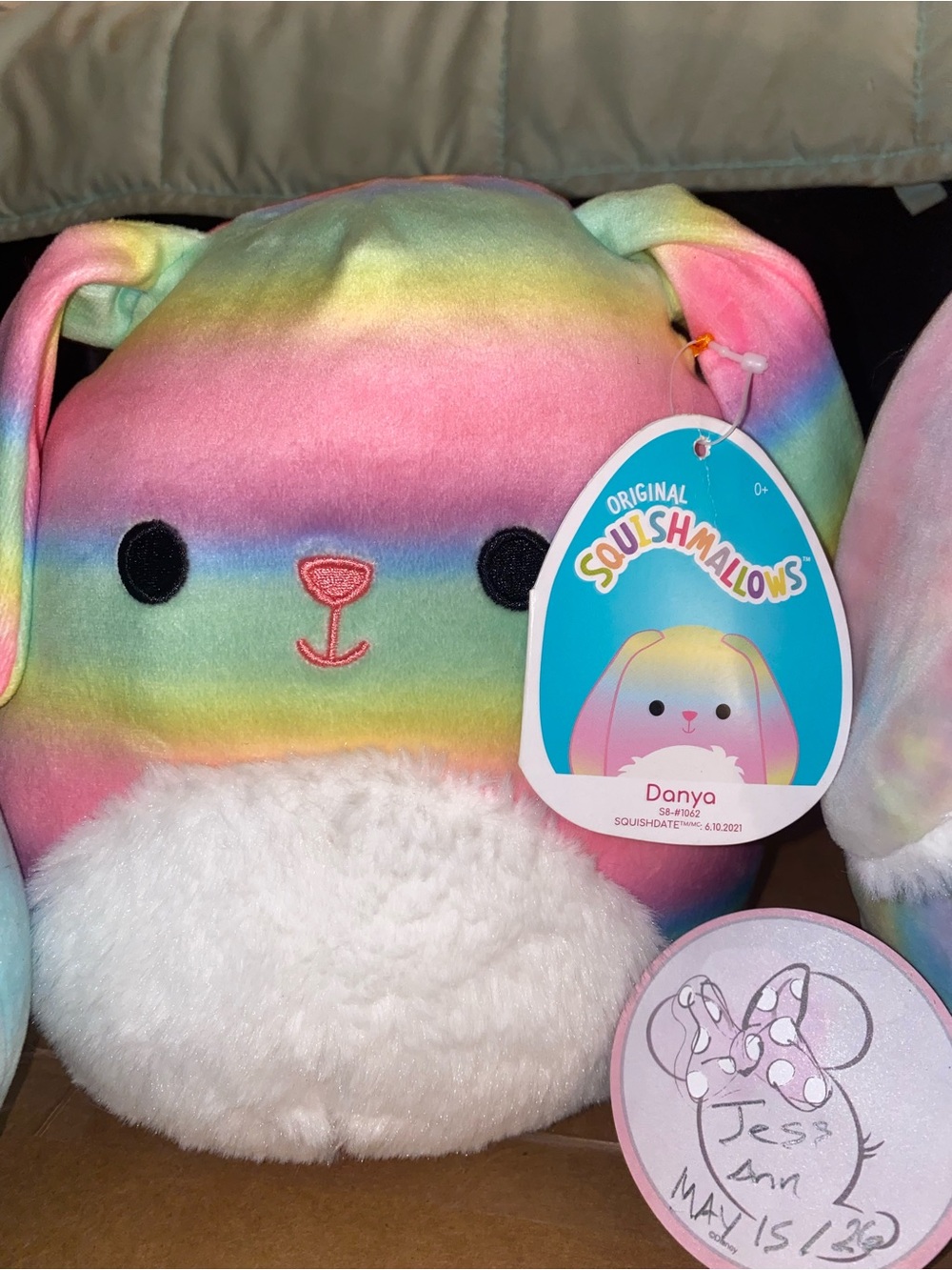 Squishmallows Pastel Rainbow Bunny Plush - Multicolor